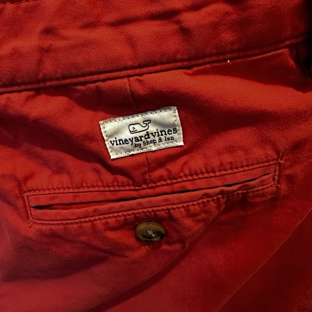 Vineyard Vines Men's Club Short Chino Shorts Size 32 Coral Cotton Comfort Pocket